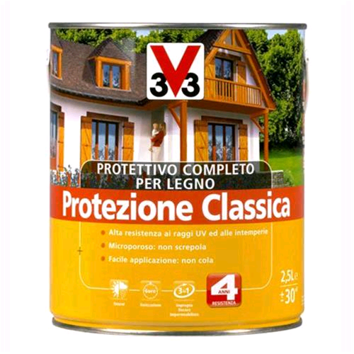 V33 Protettivo Completo Legno Protezione Classica Colore Noce Medio 3 Litri Ebay